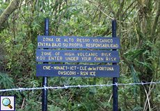 Bis hierhin und nicht weiter: Schilder wie dieses warnen vor Risikozonen innerhalb des Nationalparks