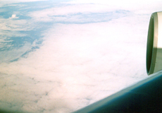 Blick auf die Wolken über dem Atlantik