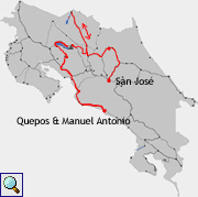 Sechste Etappe meiner Rundreise im Jahr 2004: Fahrt vom Carara-Nationalpark nach Quepos