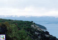 Blick nach Norden auf das kroatische Festland