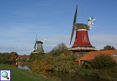 Die historischen Zwillingsmühlen - leider wurde die Grüne Mühle am 28.10.2013 durch einen Sturm sehr schwer beschädigt, ist inzwischen aber restauriert worden