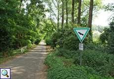 Der Senfweg führt mitten in das Naturschutzgebiet Worringer Bruch