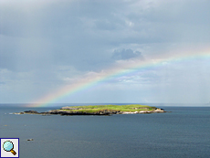 Regenbogen über der Bucht von Leirinmore