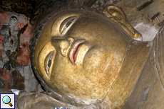 Kopf einer liegenden Buddha-Statue in Dambulla