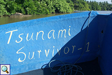 Der Name dieses Ausflugsbootes zeugt vom schwarzen Humor der Sri-Lanker