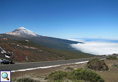 Am 'Tortenstück' hat man eine schöne Aussicht auf den Teide und das Orotava-Tal, sofern es nicht in Wolken gehüllt ist