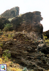Felsen mit Vegetation in der Masca-Schlucht